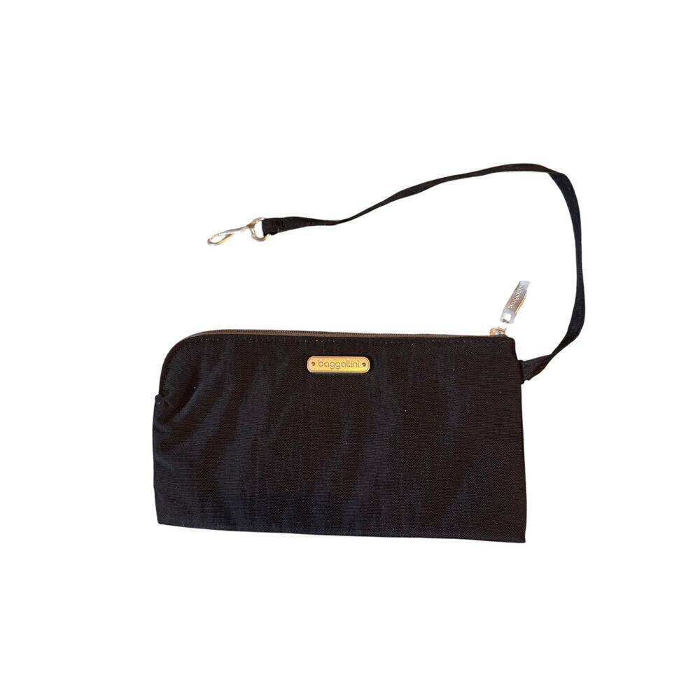 Baggallini Black Nylon Wristlet Wallet – Zipper Closure & Card Holder Pocket
